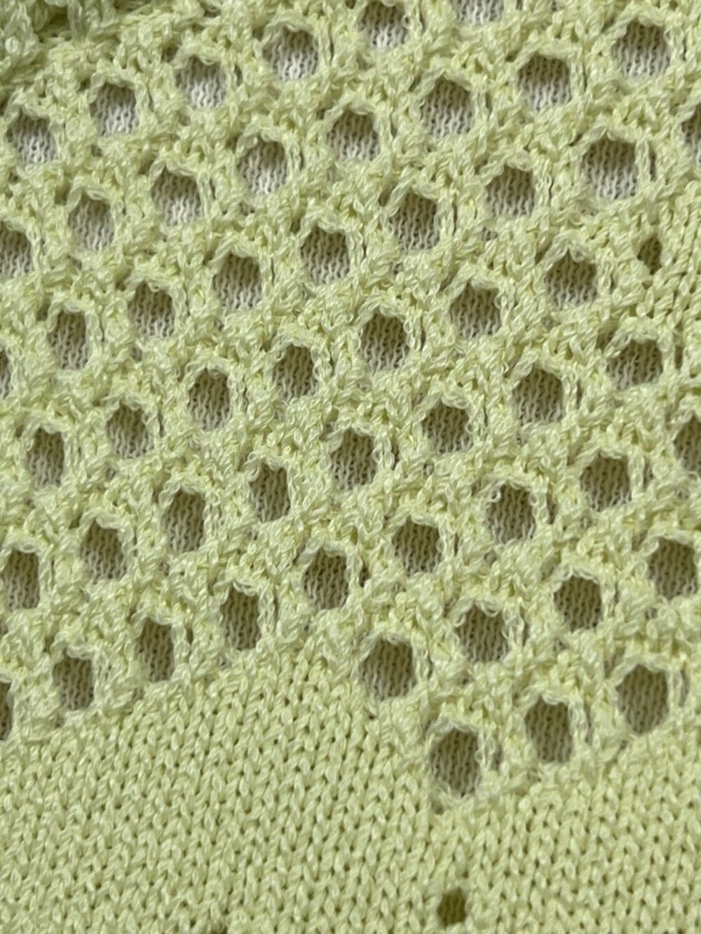 Aldomartins Yellow Open Knit Top Size 14 Pastel Long Sleeves - Picture 7 of 7